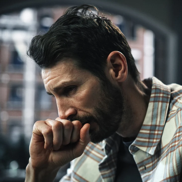 man grieving